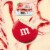 M&M'S White Chocolate Strawberry Shake Valentines Day Candy Bag Perspective: left