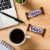 Snickers Fun Size College Basketball Milk Chocolate Candy Bars Bag Perspective: left