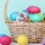 M&M'S Milk Chocolate Candy Filled Easter Basket Egg Perspective: left