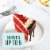 Bakery Fresh Two Layer Red Velvet Cake with Chocolate Icing Half Perspective: left