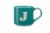Clay Art Monogram Mug Teal Perspective: left