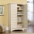 Sauder Harbor View Storage Cabinet in Antiqued White Perspective: left