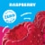 Jell-O Raspberry Artificially Flavored Zero Sugar Gelatin Dessert Mix, Family Size, Box Perspective: left