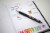 G-350 Retractable Gel Pen in Black Rapid Dry Ink, with 2 Bonus Refills, Blue and Red, 0.7 mm, 2-Pack Perspective: left
