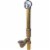 Keeney Rough Brass Trip Lever Bath Drain with Polished Chrome Trim 606RB Perspective: left