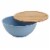 Tabletops Unlimited Smart Planet Lacey Recycled Plastic Serving Bowl with Bamboo Lid - Periwinkle Perspective: left