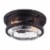 Wolfe 2-Light Outdoor Indoor Flush Mount Ceiling Light, Dark Bronze, Clear Seeded Glass Shade Perspective: left
