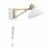 Berkeley 1-Light Plug-In or Hardwire Swing Arm Wall Sconce, White, Brass Accents Perspective: left