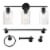 Bristol 5-Piece All-In-One Bathroom Set, Matte Black, 3-Light Vanity Light Perspective: left