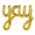 American Greetings Gold 'YAY' Foil Balloon Banner (3-Piece Set) Perspective: left