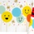 American Greetings Plastic Table Cover - White With Smiley Face Balloons Perspective: left