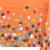 American Greetings Plastic Table Cover Orange with Colorful Confetti Perspective: left