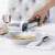 Trudeau Graviti Battery Operated LED Salt/Pepper Mill in Chrome Perspective: left
