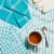 Now Designs Tic Tac Toe 100% Cotton Kitchen Dish Towels Bali Blue Set of 3 Perspective: left