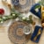 DII French Blue Aztec Print On Natural Round Jute Placemat (Set of 6) Perspective: left