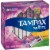 Tampax Radiant Unscented Regular and Super Tampon DuoPack Perspective: left
