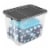 Sterilite 108 Qt Clear Stacker Organizational Storage Tote w/ Latching Lid, Grey Perspective: left