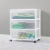 Sterilite 3-Drawer Plastic Wide Cart - White Perspective: left