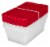 Sterilite Storage Boxes - 2 Pack - Rocket Red/Clear Perspective: left