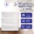 Homz Plastic 3 Clear Drawer Small Rolling Storage Container Tower, White Frame Perspective: left