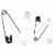 SINGER® Color Safety Pins - Black/White Perspective: left