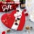 RUSSELL STOVER Valentine's Day Fabric Heart Milk, Dark & White Chocolate Truffle Candy Gift Box Perspective: left