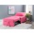 Linon Boone Upholstered Convertible Sofa Bed in Hot Pink Perspective: left