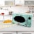 Nostalgia Retro 800-Watt Countertop Microwave Oven - Aqua Perspective: left