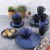 Gibson Soho Lounge 16 Piece Round Glaze Dinnerware Plates, Bowls, & Mugs, Blue Perspective: left