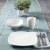 Gibson Zen Buffetware 12 Piece Square Dinnerware Plate, Bowl, & Mug Set, White Perspective: left