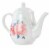 Martha Stewart White Floral Ceramic Tea Pot Perspective: left