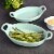 Martha Stewart Mint Oval Stoneware Baker Set with Handles Perspective: left