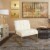 Anthony Chair in White Faux Leather with Coated Gold Frame Perspective: left