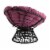 Papasan Chair with Purple cushion and Gray Wicker Resin Frame Perspective: left
