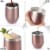 Zulay Kitchen 12oz Insulated Wine Tumbler With Lid (Rose Gold) Perspective: left