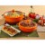 IMUSA Ceramic Nonstick Caldero Set with Glass Lids - Orange Perspective: left