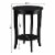 Convenience Concepts American Heritage Round Wood Sofa & Couch End Table, Black Perspective: left
