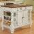 Homestyles Americana Off White Wood Kitchen Island with Storage and Open Shelves Perspective: left