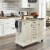 Homestyles Seaside Lodge Wood Kitchen Cart in Off White Perspective: left