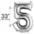 SILVER NUMBER 5 Helium Filled Balloon - 34 inches BIG Perspective: left