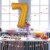 GOLD NUMBER 7 Helium Filled Balloon - 34 inches BIG Perspective: left