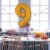 GOLD NUMBER 9 Helium Filled Balloon - 34 inches BIG Perspective: left