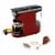 Koblenz Multi Pod Stainless Steel Espresso, Coffee, and Tea Maker, Red and Black Perspective: left