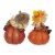 Northlight Set of 2 Scarecrow on a Pumpkin Thanksgiving Table Figures Perspective: left