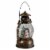 Northlight 8-Inch Black with Brushed Gold LED Snowman and Christmas Trees Snow Globe Lantern Perspective: left
