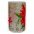 Northlight 10 Hand-Painted Red Poinsettias and Gold Flameless Glass Christmas Candle Holder Perspective: left