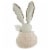 Northlight 14  Beige and Brown Plush Easter Bunny Rabbit Holding a Carrot Spring Figure Perspective: left