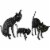 Northlight Set of 3 LED Lighted Black Cat Family Outdoor Halloween Decorations 27.5 Perspective: left