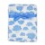 Cutie Pie Cloud Print Plush Baby Blanket - Light Blue Perspective: left