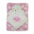 Cutie Pie Bear Plush Baby Blanket Set - Pink Perspective: left